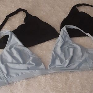 Classic Triangle Bras - Light Blue and Black